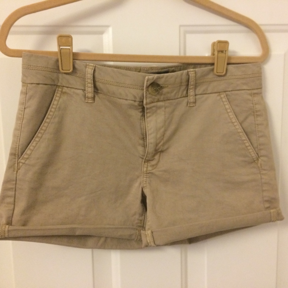 American Eagle Outfitters Khaki Midi Shorts